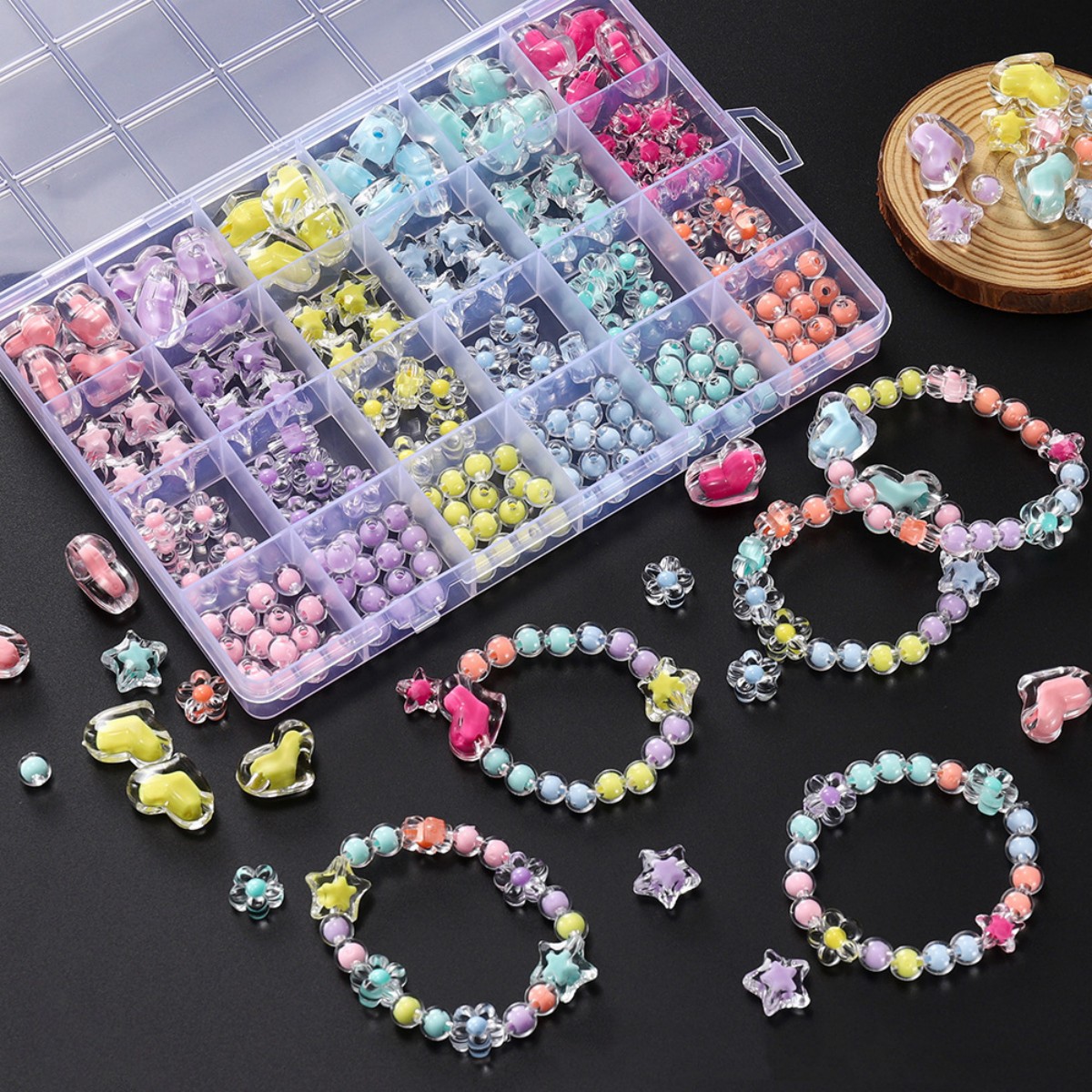 174 unids/caja de cuentas acrí - Jewelry Making Birthday Party reseña y precio